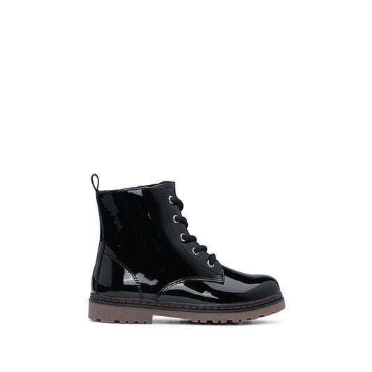 Botim Casual Criança Verniz Preto
