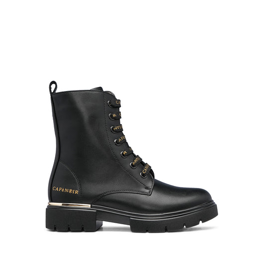Bota Salto Raso Criança Pele Sintética Preto