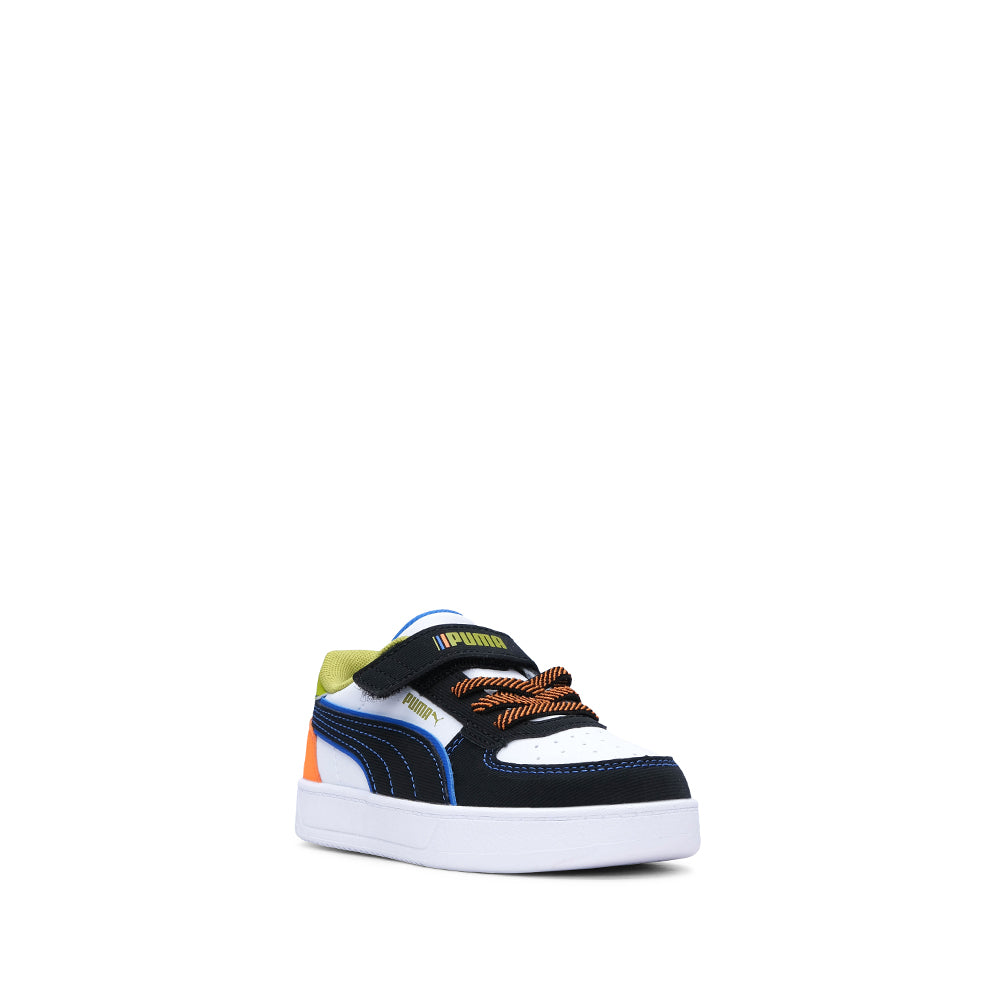 Sapatilha Casual Criança Pele Sintética Branco E Azul