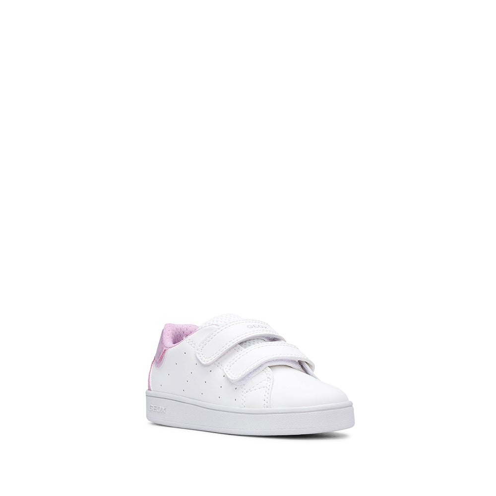 Sapatilha Casual Menina Pele Sintética Branco E Rosa
