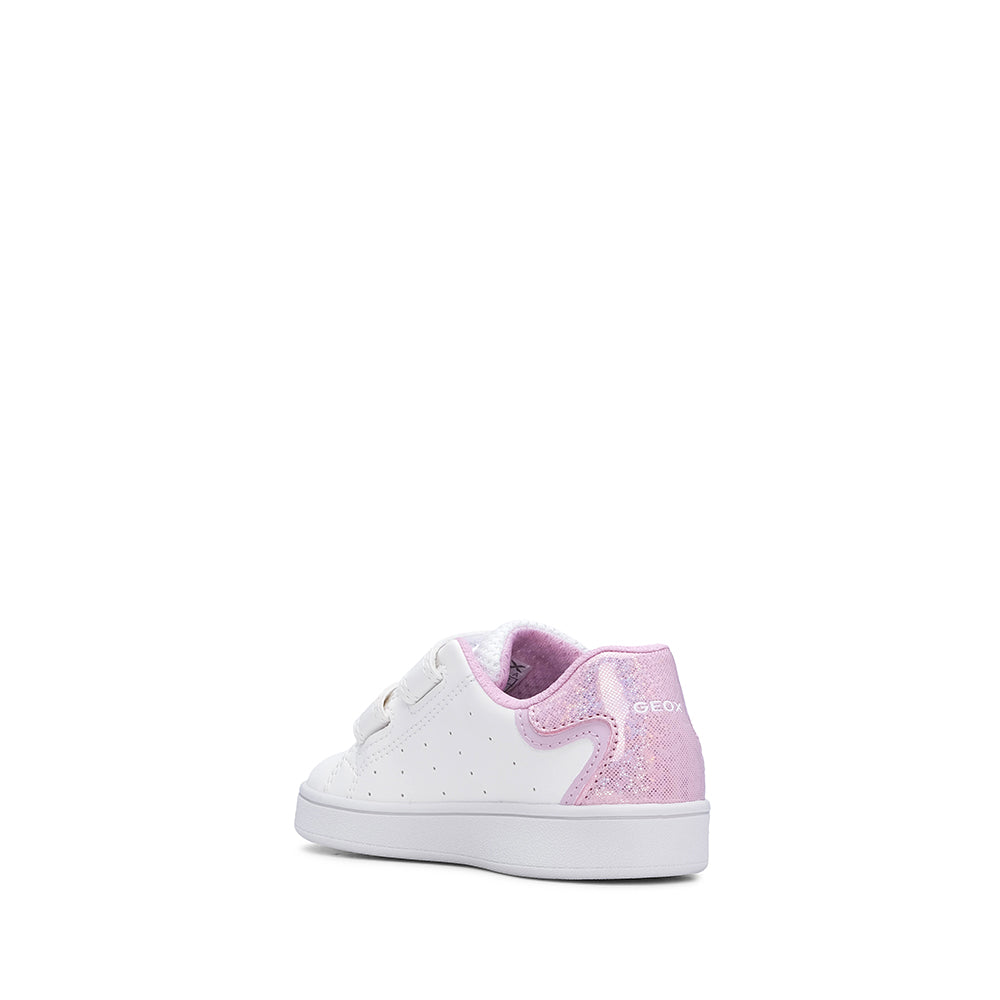Sapatilha Casual Menina Pele Sintética Branco E Rosa