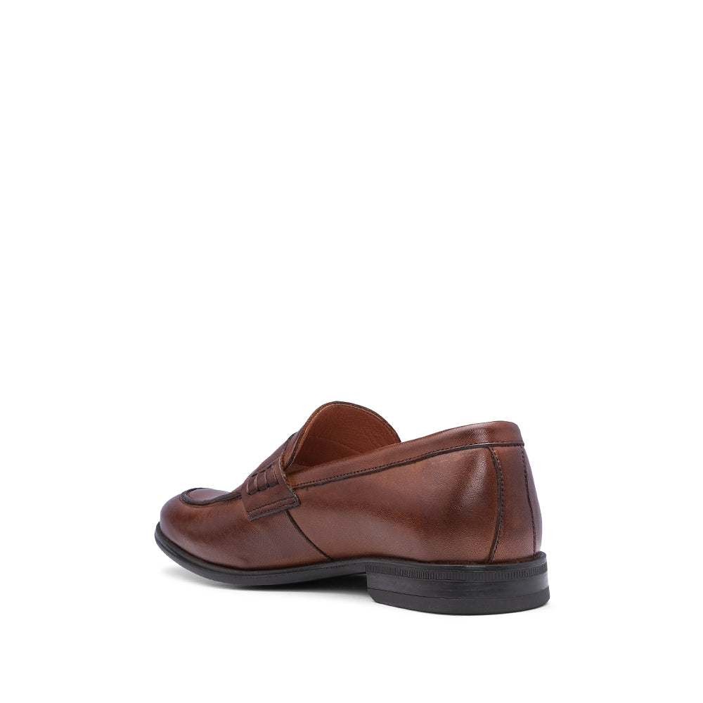 Sapato Mocassim Homem Pele Castanho