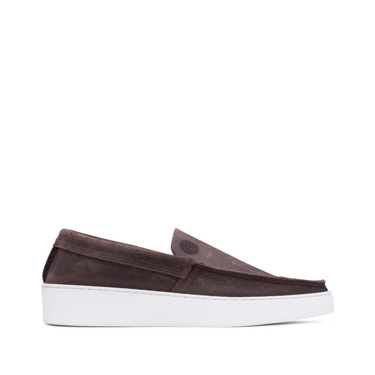 Sapato Mocassim Homem Nobuck Castanho Escuro