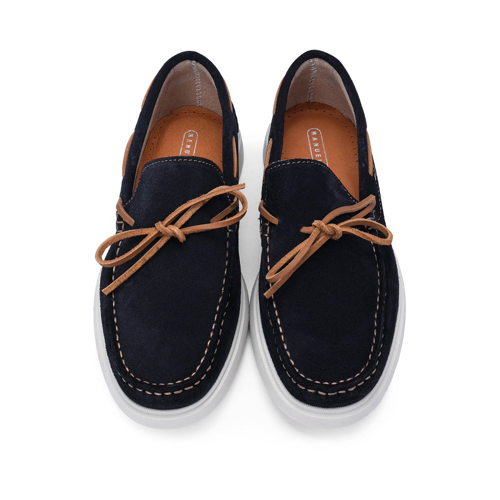 Sapato Vela Homem Camurça Azul Marinho