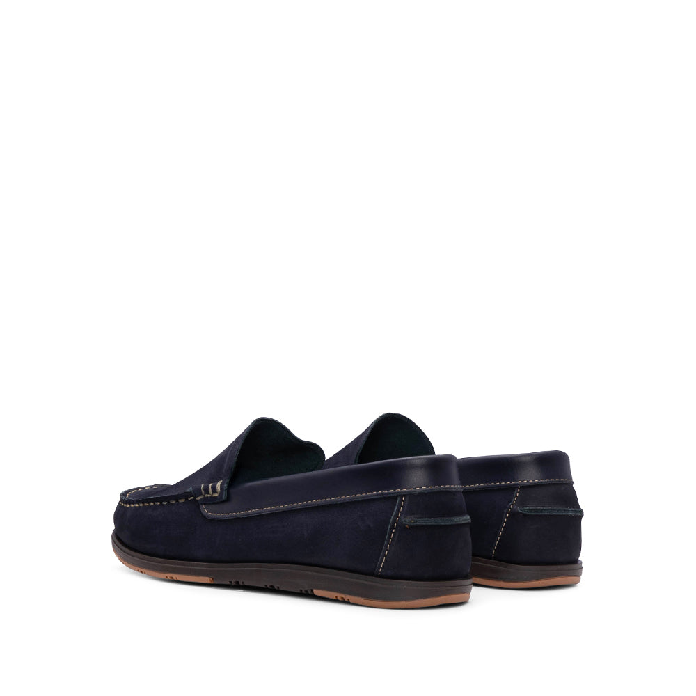 Sapato Mocassim Homem Nobuck Azul