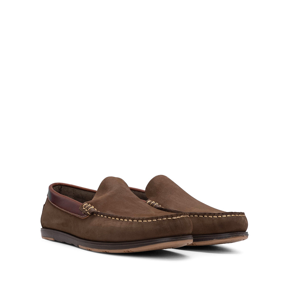 Sapato Mocassim Homem Nobuck Camel
