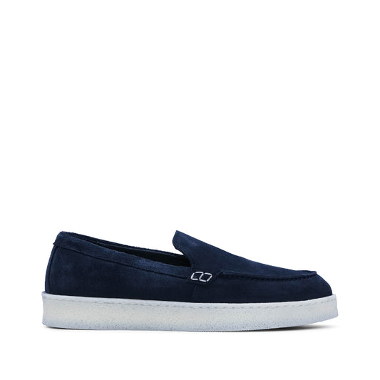 Sapato Mocassim Homem Camurça Azul Marinho