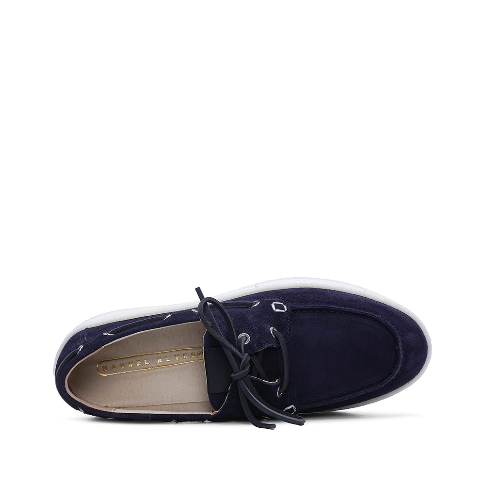 Sapato Casual Homem Camurça Azul Marinho