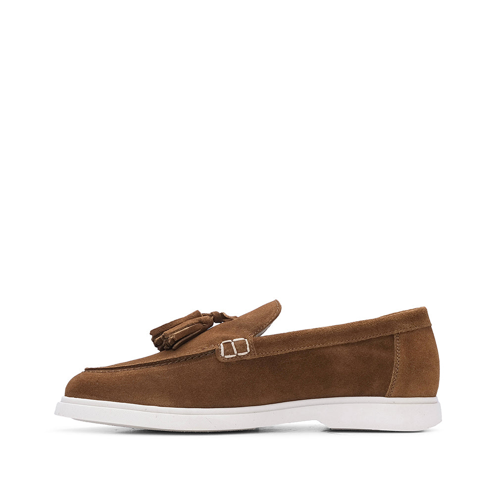 Sapato Mocassim Homem Camurça Camel