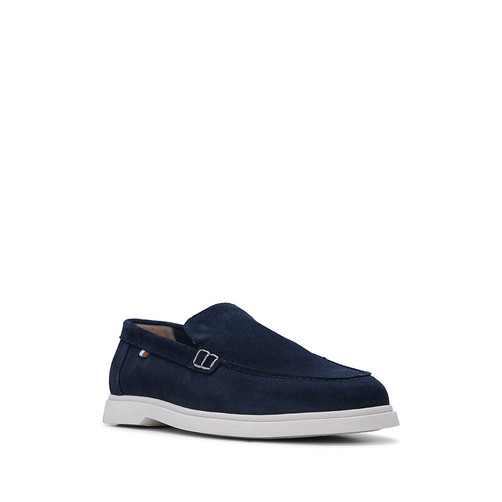 Sapato Mocassim Homem Camurça Azul Marinho