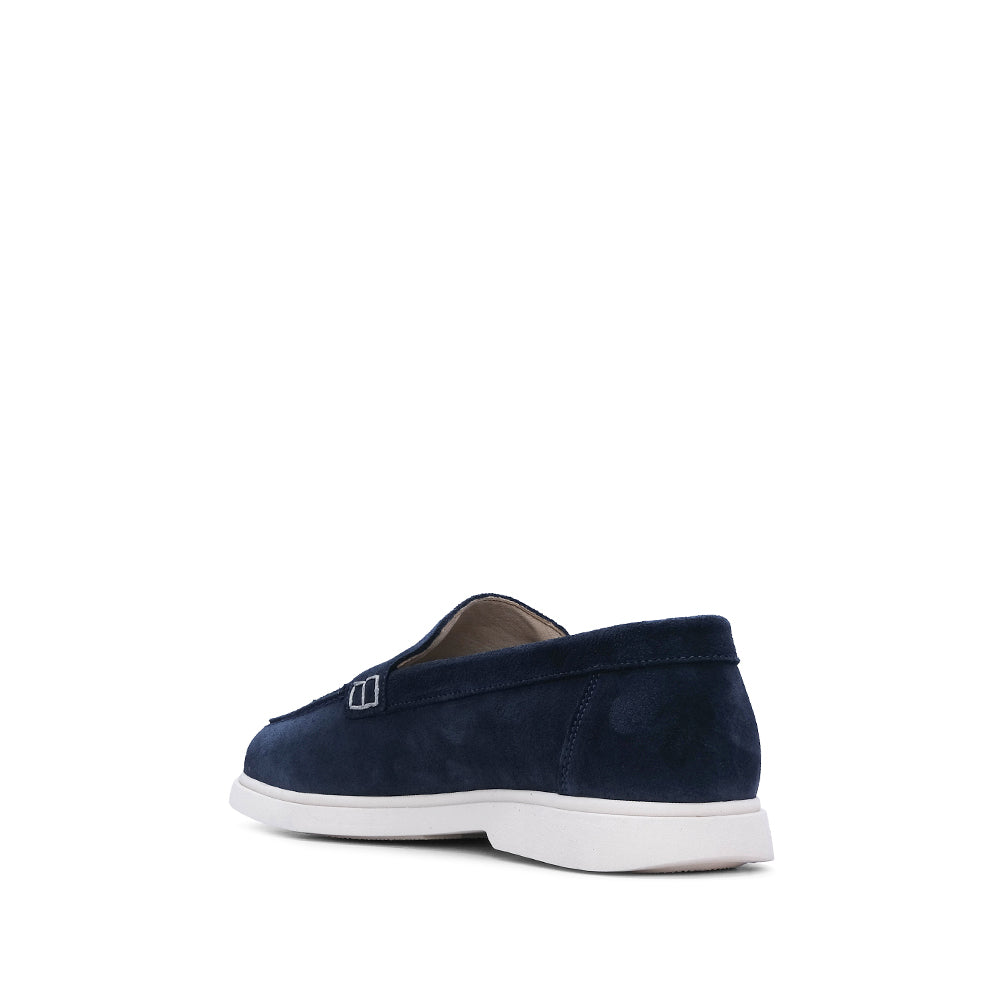 Sapato Mocassim Homem Camurça Azul Marinho