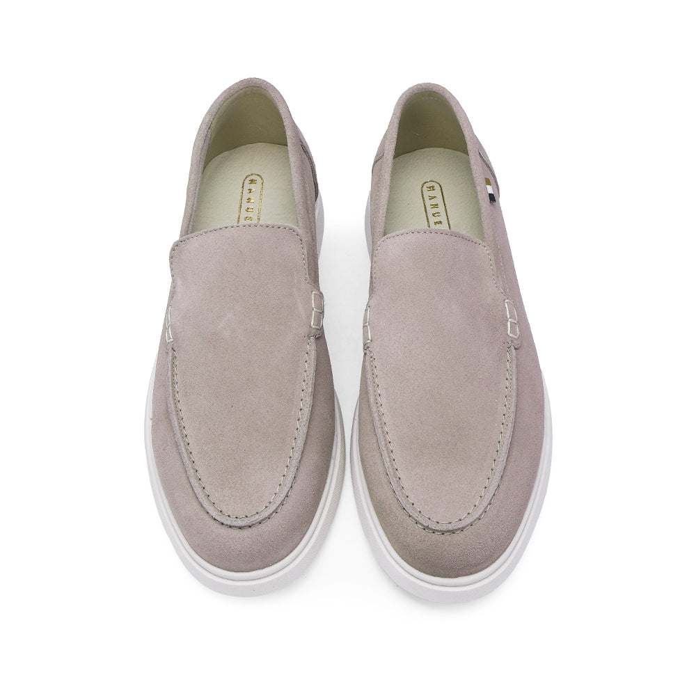 Sapato Mocassim Homem Camurça Taupe
