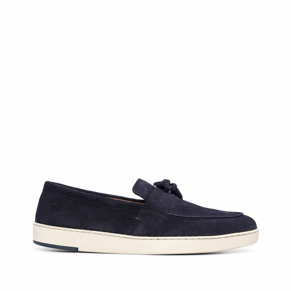 Sapato Mocassim Homem Camurça Azul Marinho