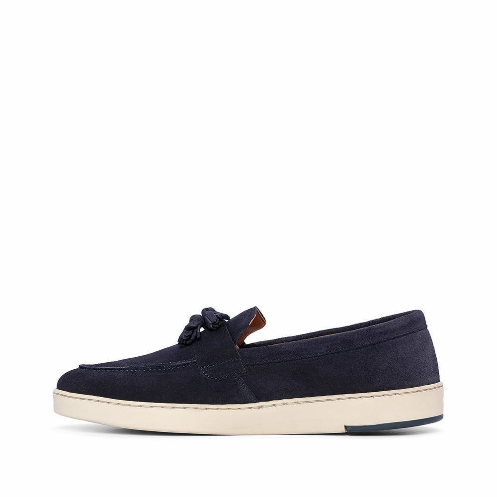 Sapato Mocassim Homem Camurça Azul Marinho