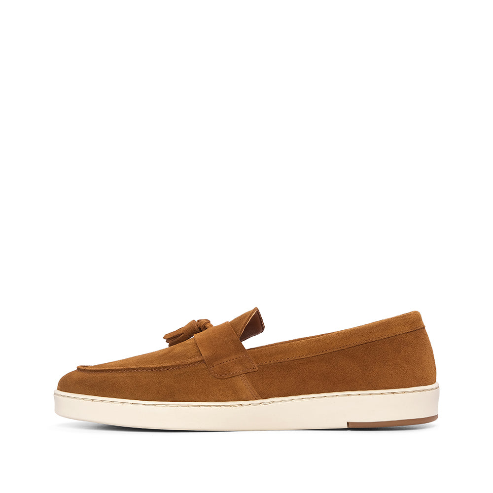 Sapato Mocassim Homem Camurça Cognac