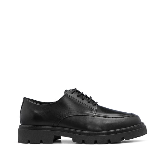 Sapato Casual Homem Pele com sola Chunky Preto