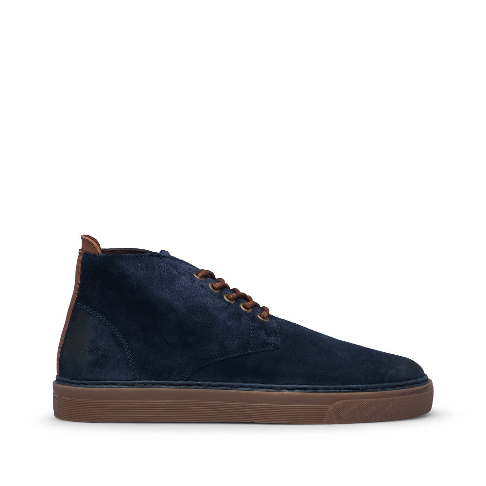 Botim Casual Homem Camurça Azul Marinho