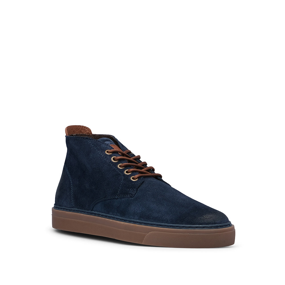 Botim Casual Homem Camurça Azul Marinho