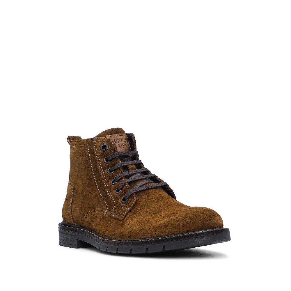 Bota Casual Homem Camurça Camel