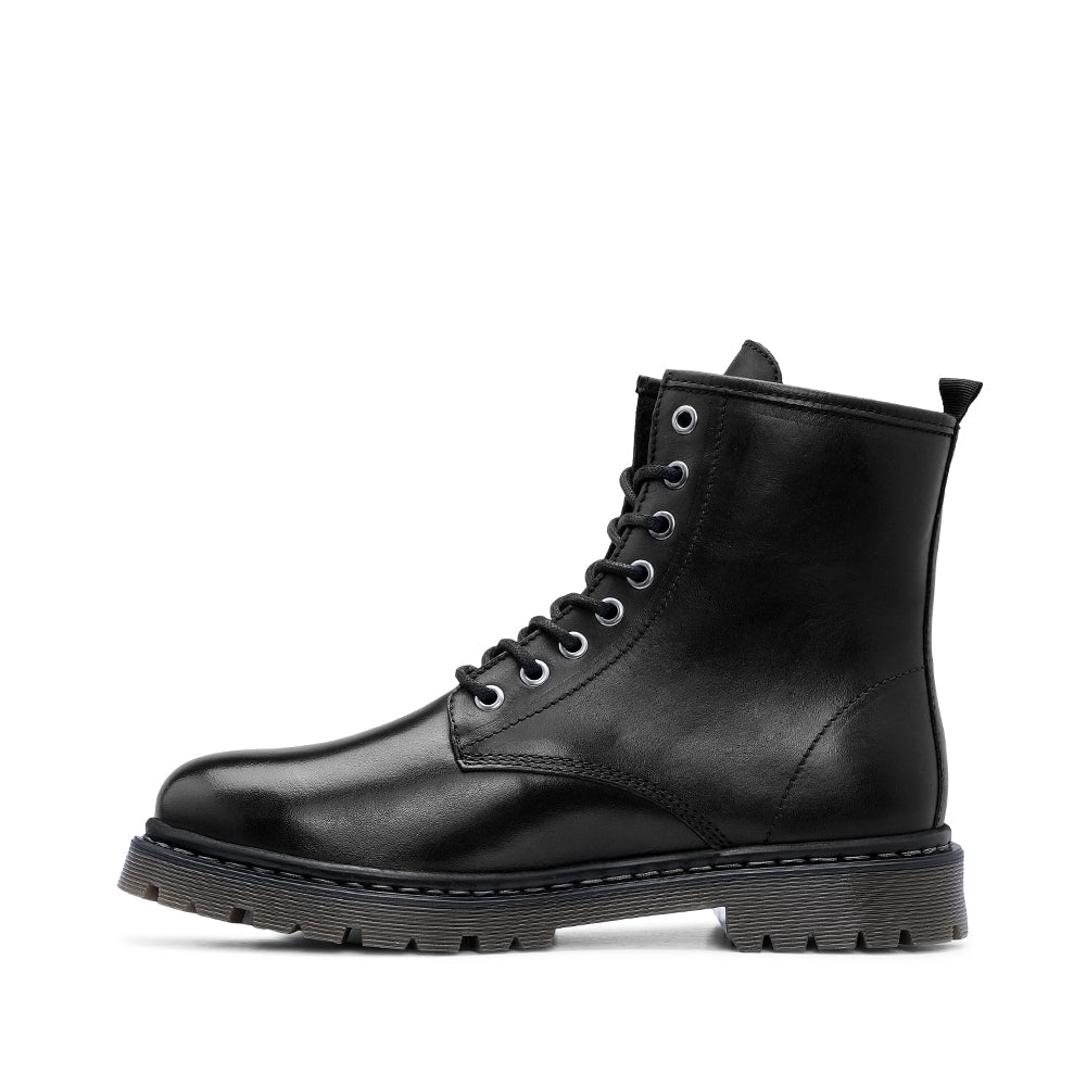 Bota Salto Raso Homem Pele Preto