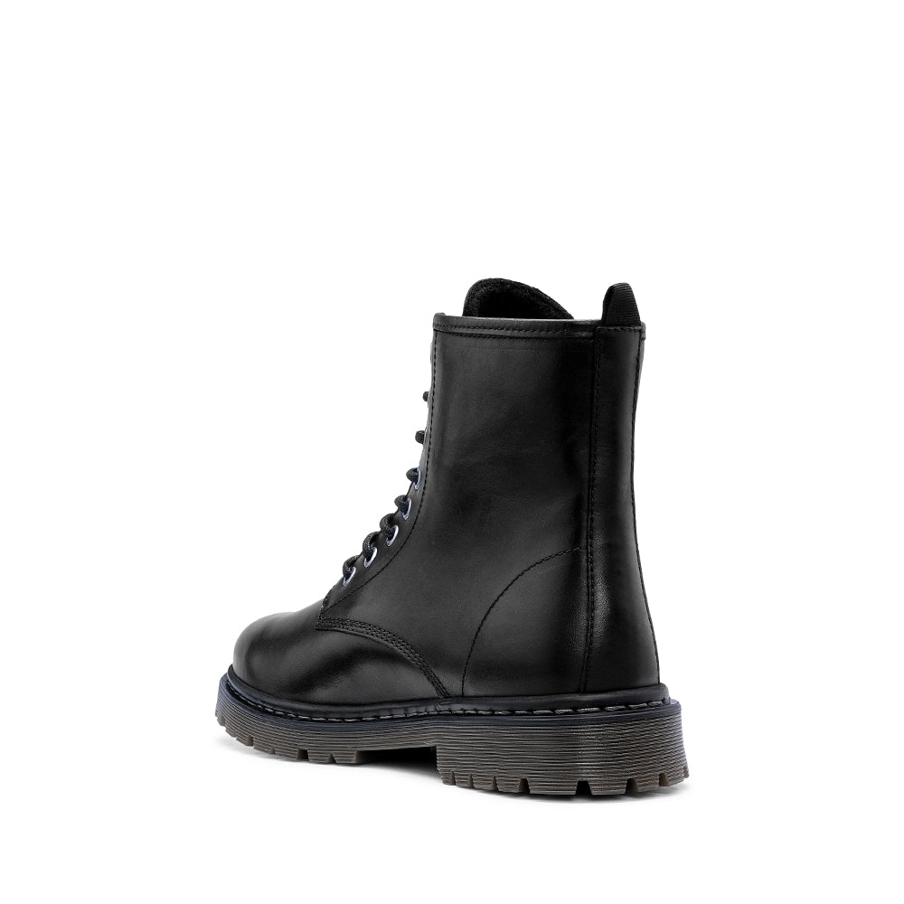 Bota Salto Raso Homem Pele Preto