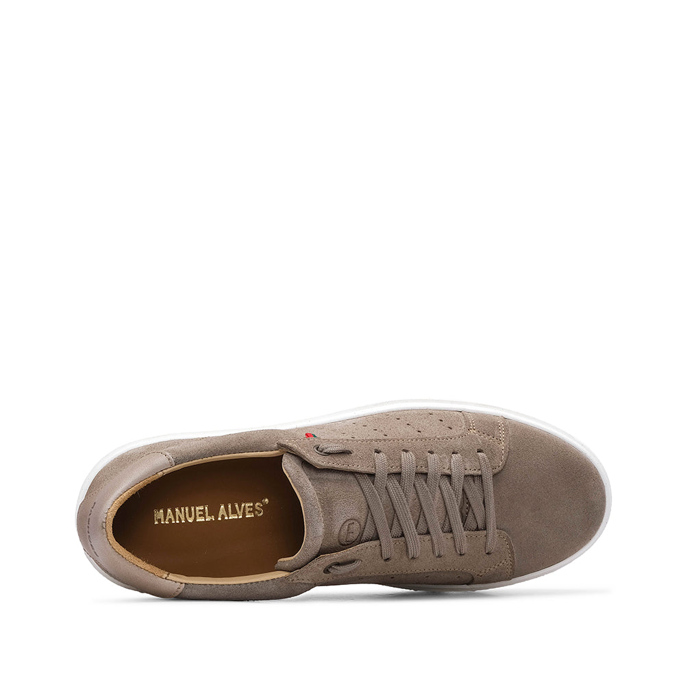 Sapatilha Casual Homem Camurça Taupe
