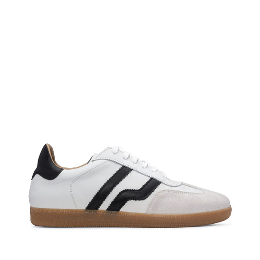 Sapatilha Casual Homem Pele Branco E Preto