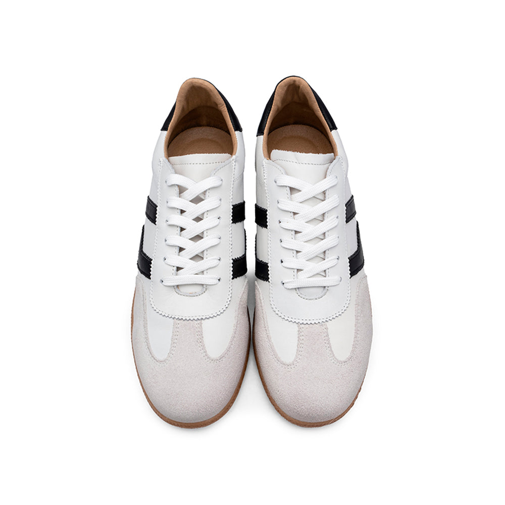 Sapatilha Casual Homem Pele Branco E Preto