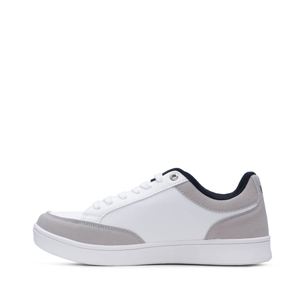 Sapatilha Casual Homem Pele Sintética Branco E Azul