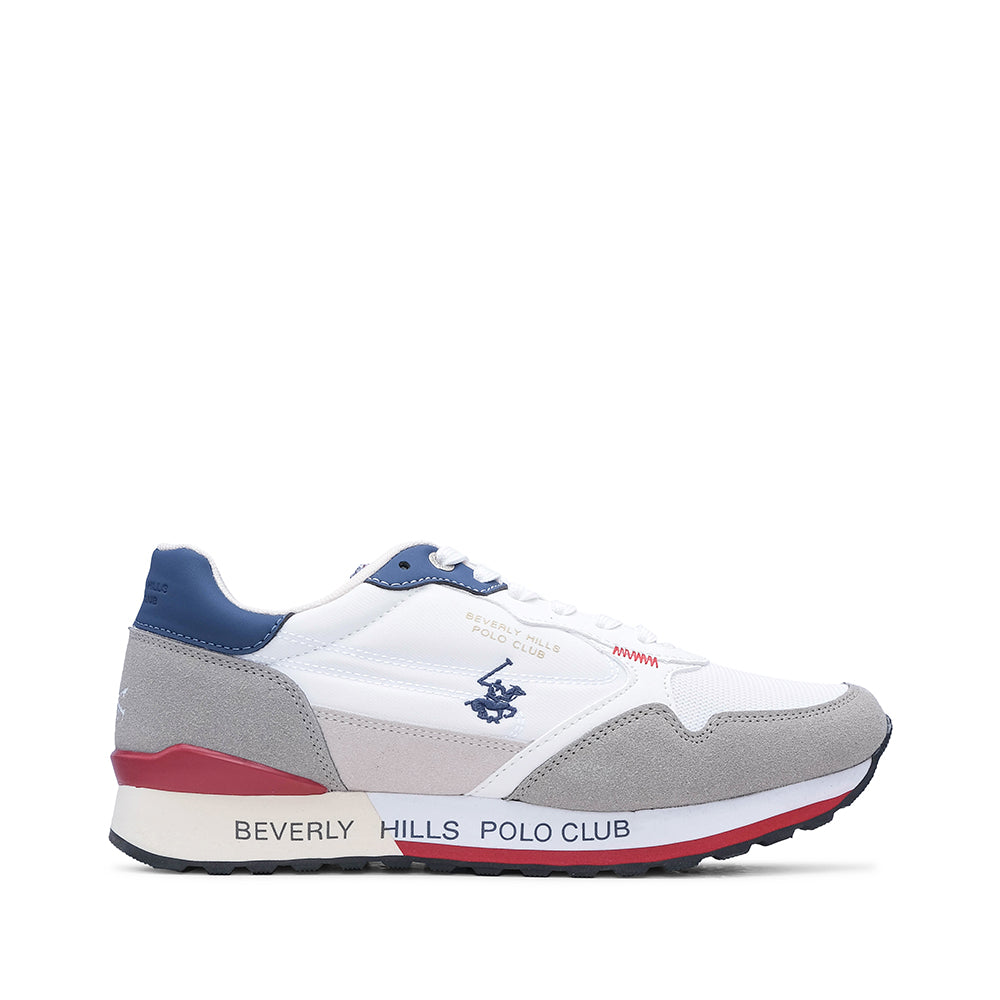 Men's White and Blue Casual Sneakers – Manuel Alves