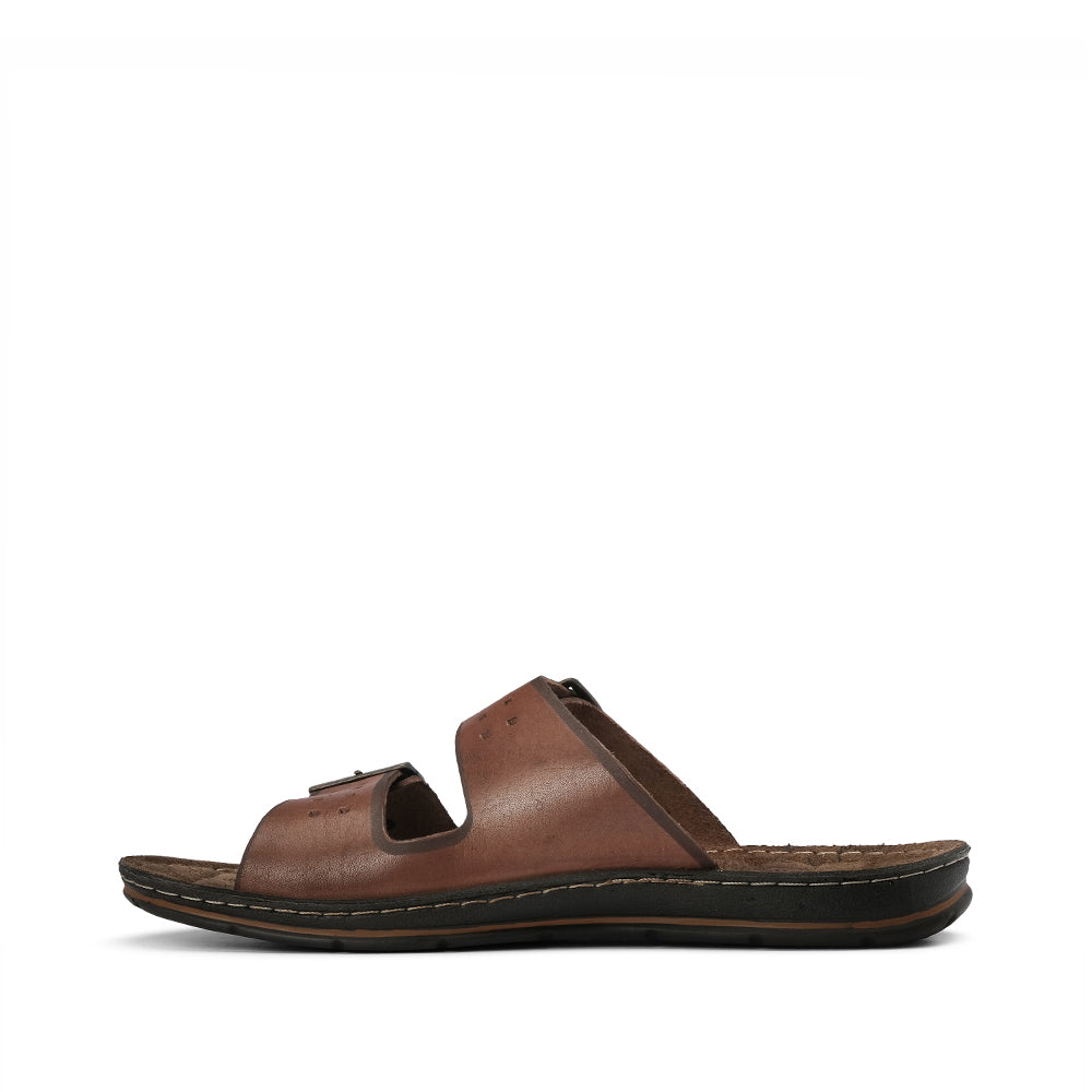 Chinelo Conforto Homem Pele Castanho