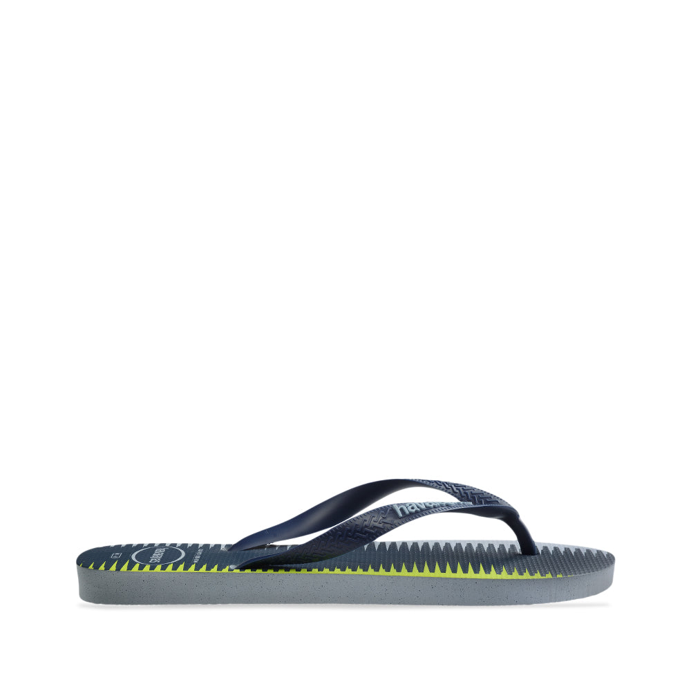 Chinelo Salto Raso Homem Pele Sintética Azul Marinho
