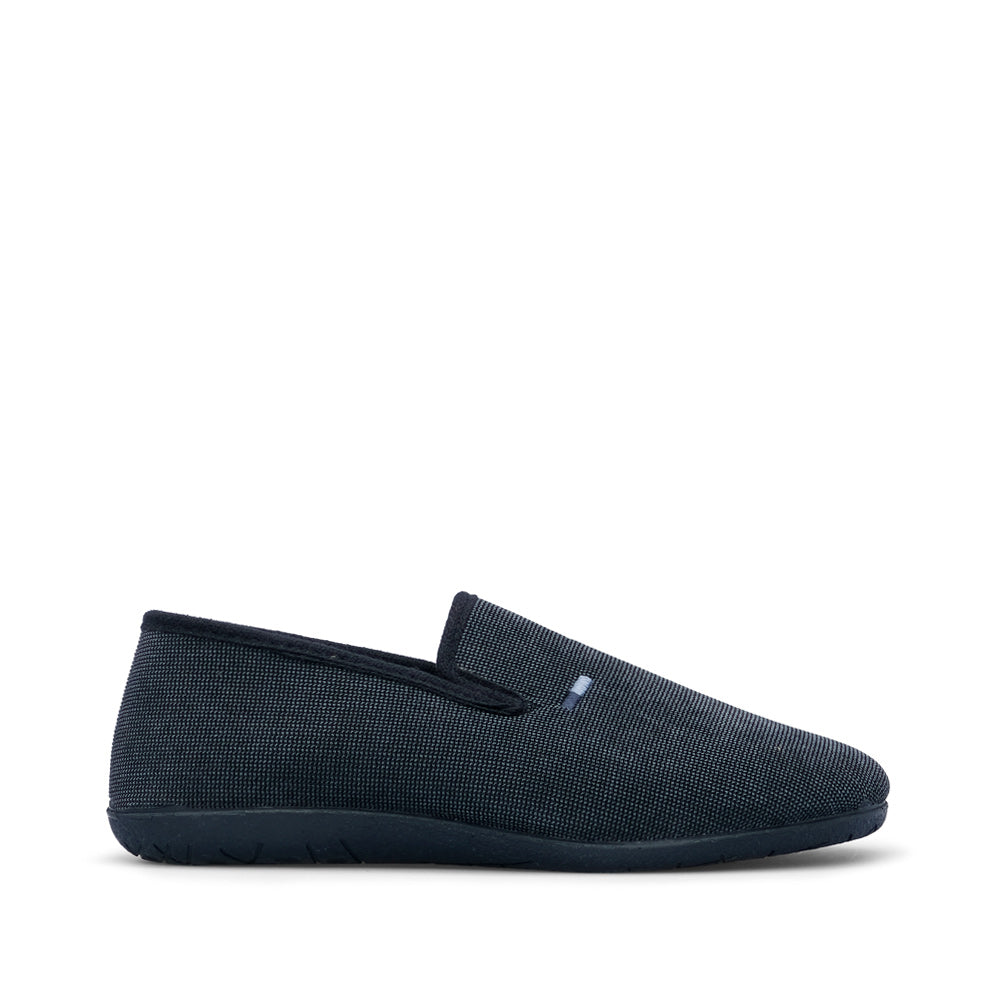 Pantufa Salto Raso Homem Pele Sintética Azul Marinho