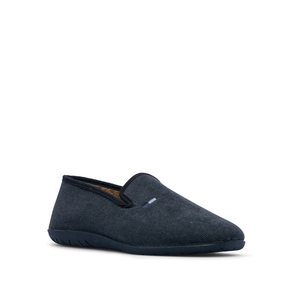 Pantufa Salto Raso Homem Pele Sintética Azul Marinho
