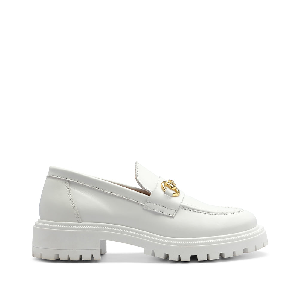 Sapato Mocassim Mulher Pele Branco
