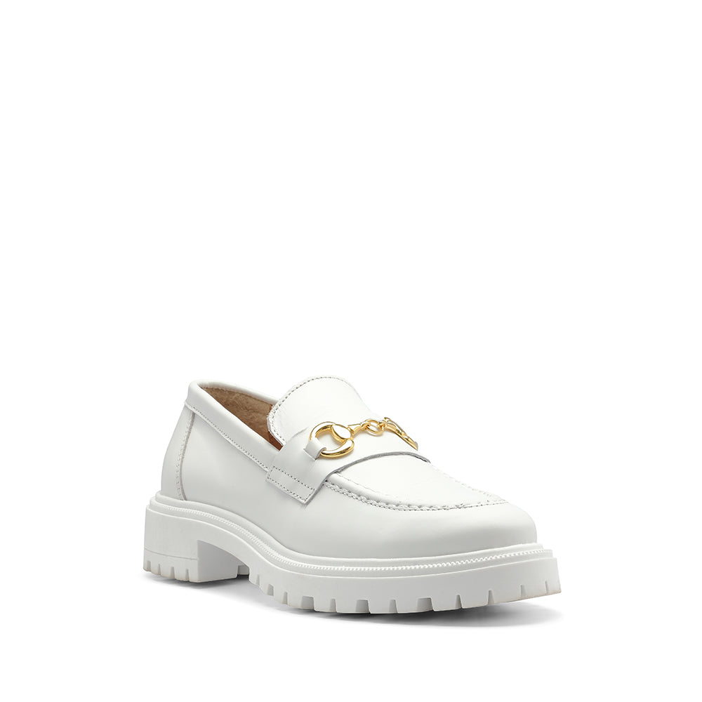Sapato Mocassim Mulher Pele Branco