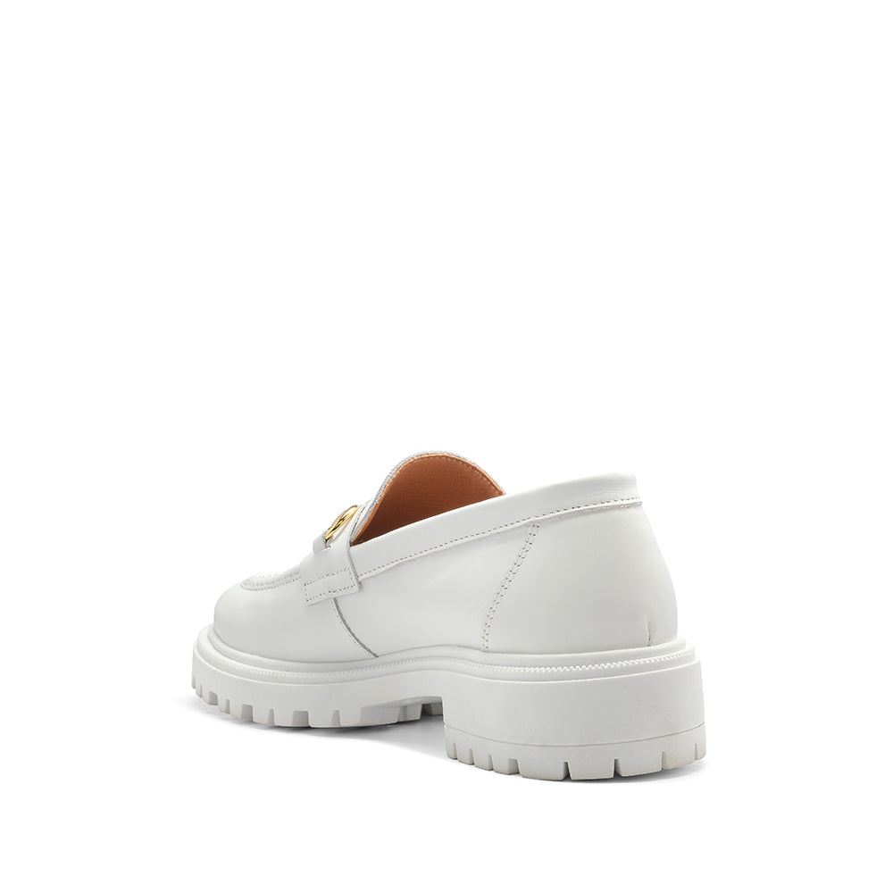Sapato Mocassim Mulher Pele Branco