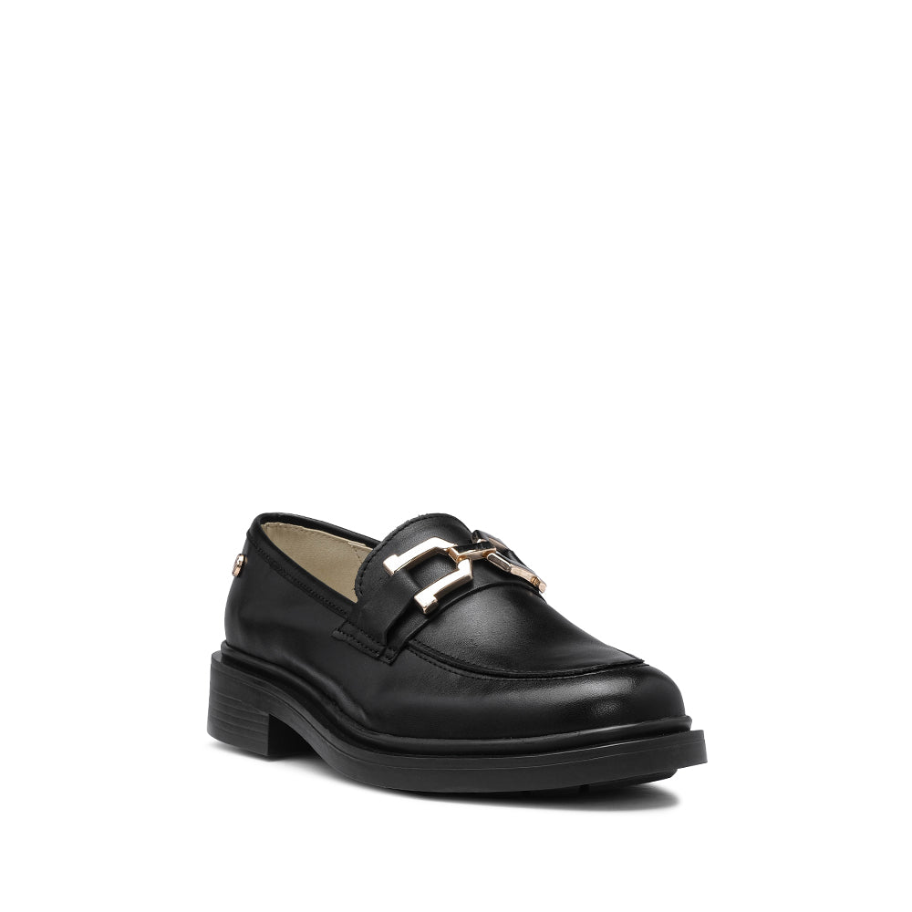 Sapato Salto Raso Mulher Pele Preto
