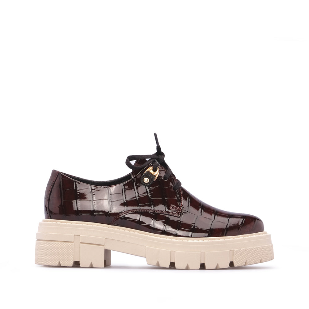 Sapato Mocassim Mulher Animal Print Bordeaux
