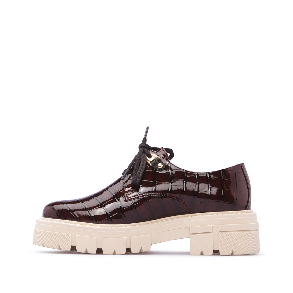 Sapato Mocassim Mulher Animal Print Bordeaux