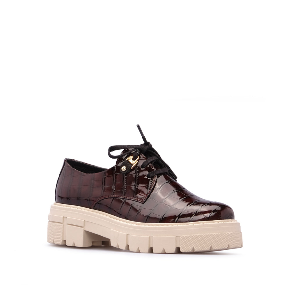 Sapato Mocassim Mulher Animal Print Bordeaux