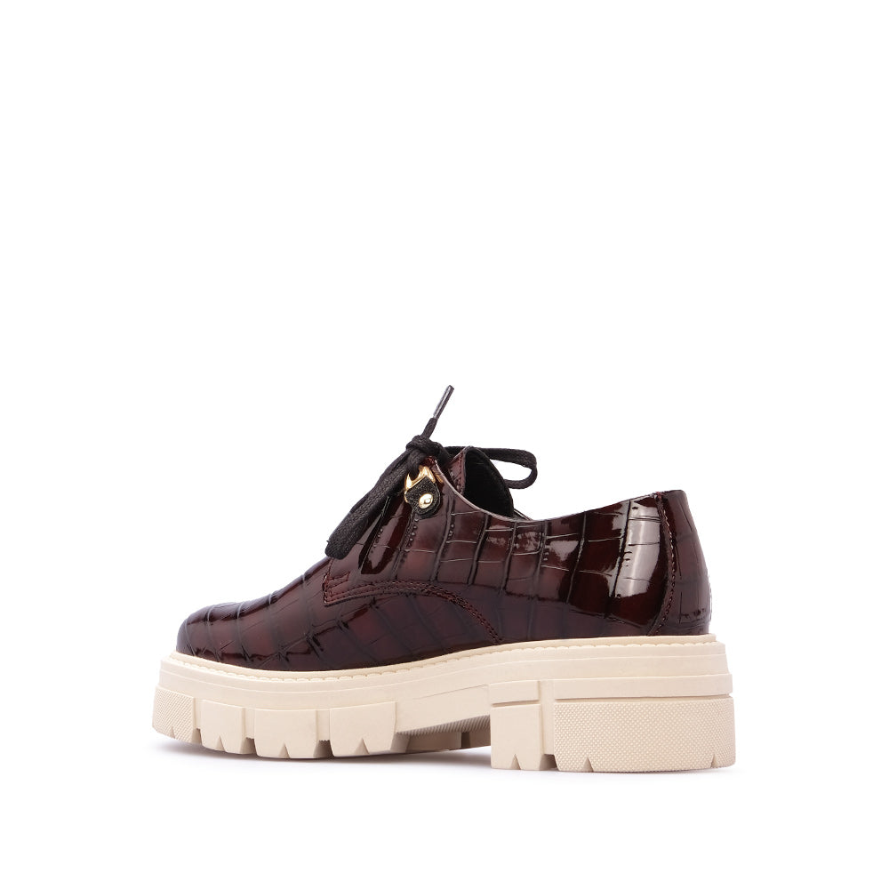 Sapato Mocassim Mulher Animal Print Bordeaux