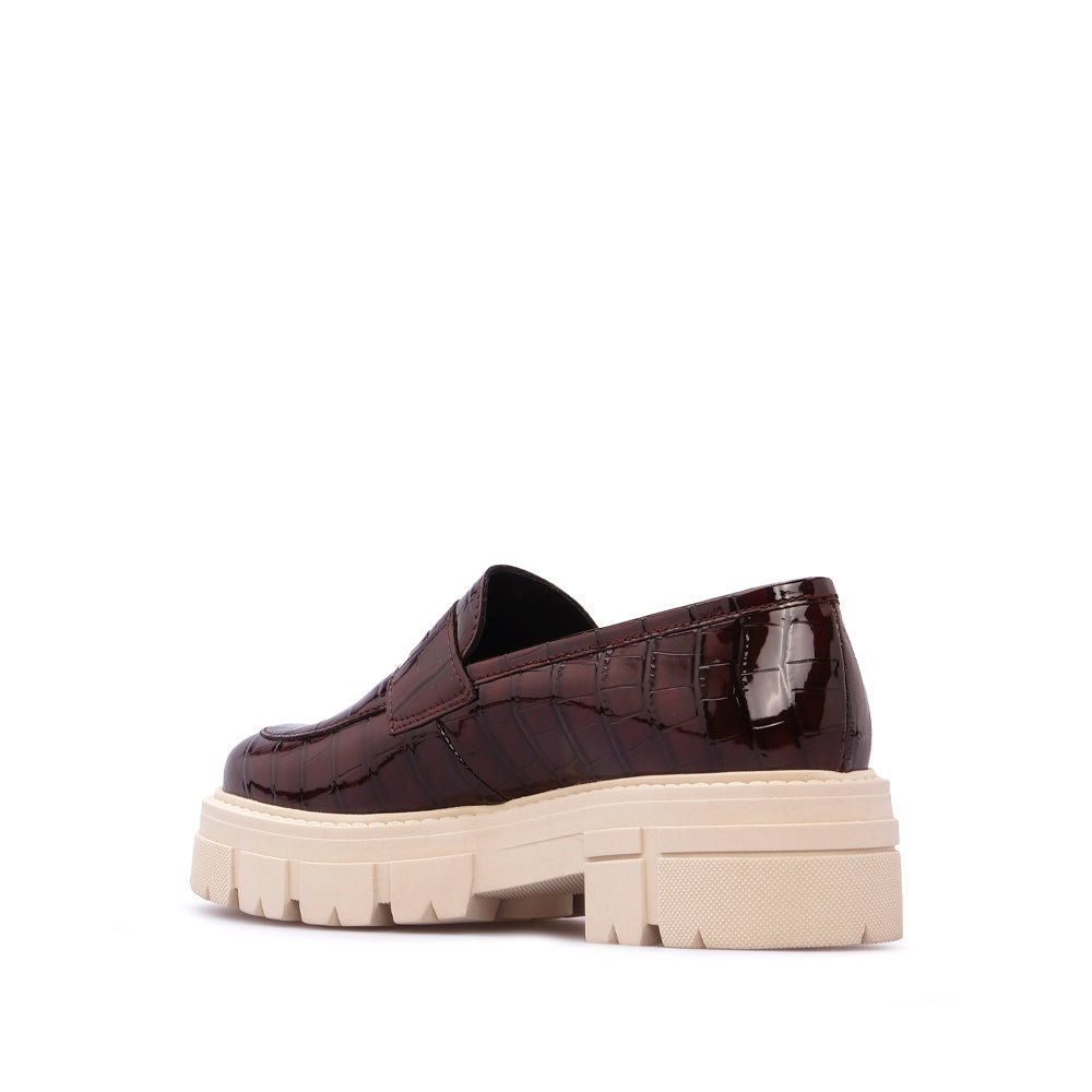 Sapato Mocassim Mulher Animal Print Bordeaux