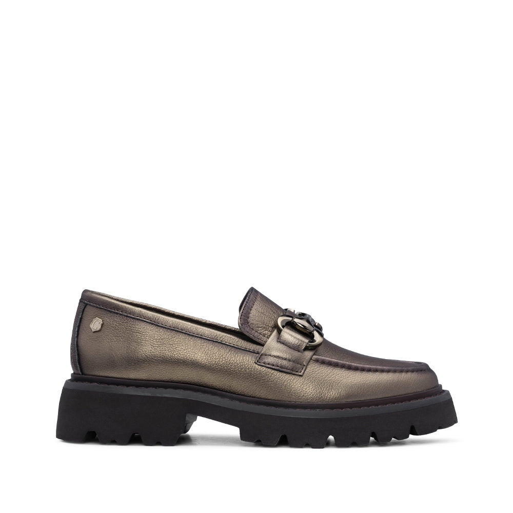 Sapato Mocassim Mulher Pele Bronze