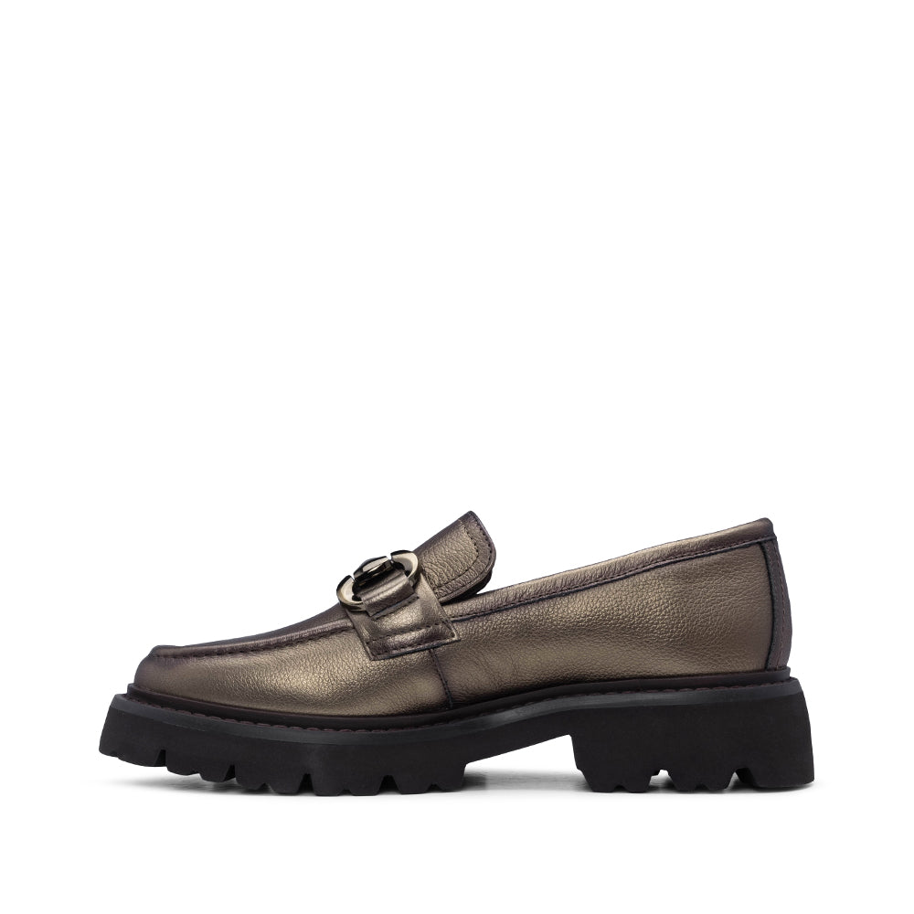 Sapato Mocassim Mulher Pele Bronze