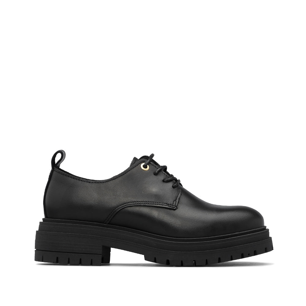 Sapato Salto Raso Mulher Pele Preto