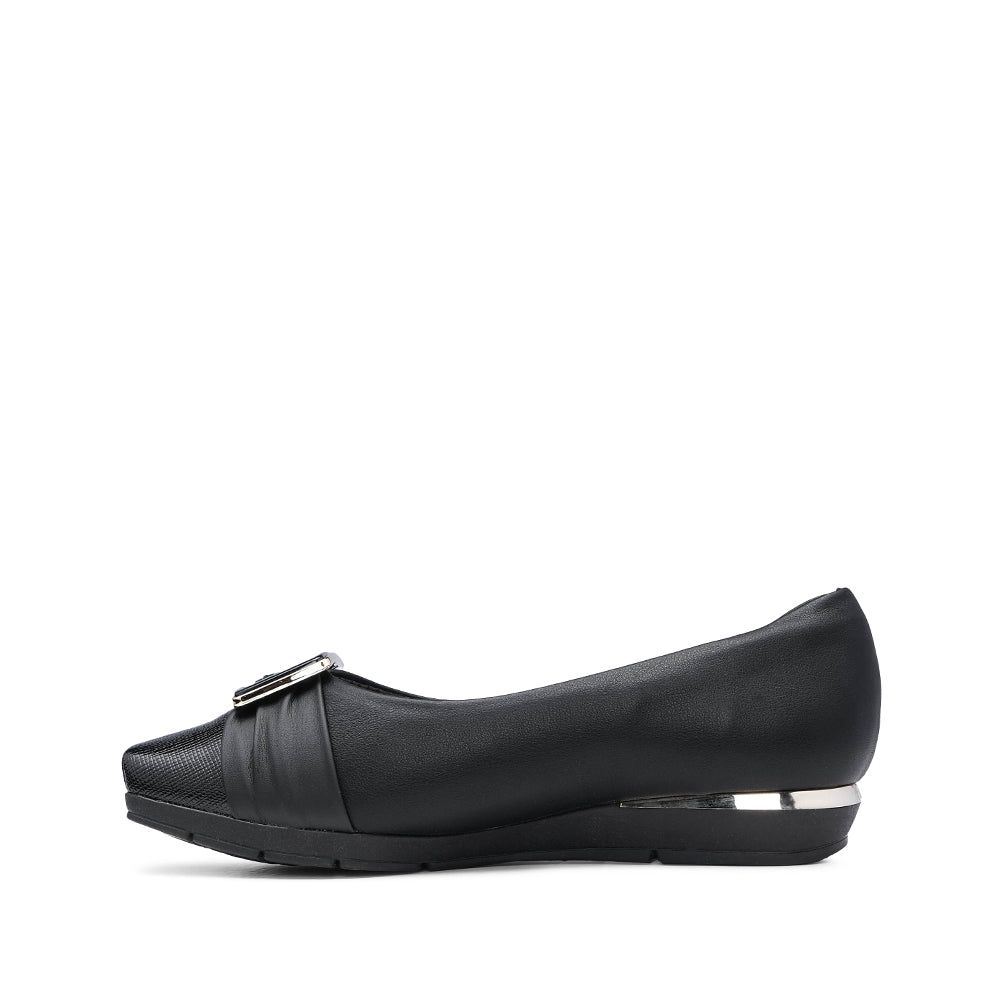 Sapato Salto Raso Mulher Pele Preto