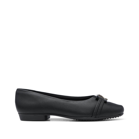 Sapato Salto Raso Mulher Pele Preto