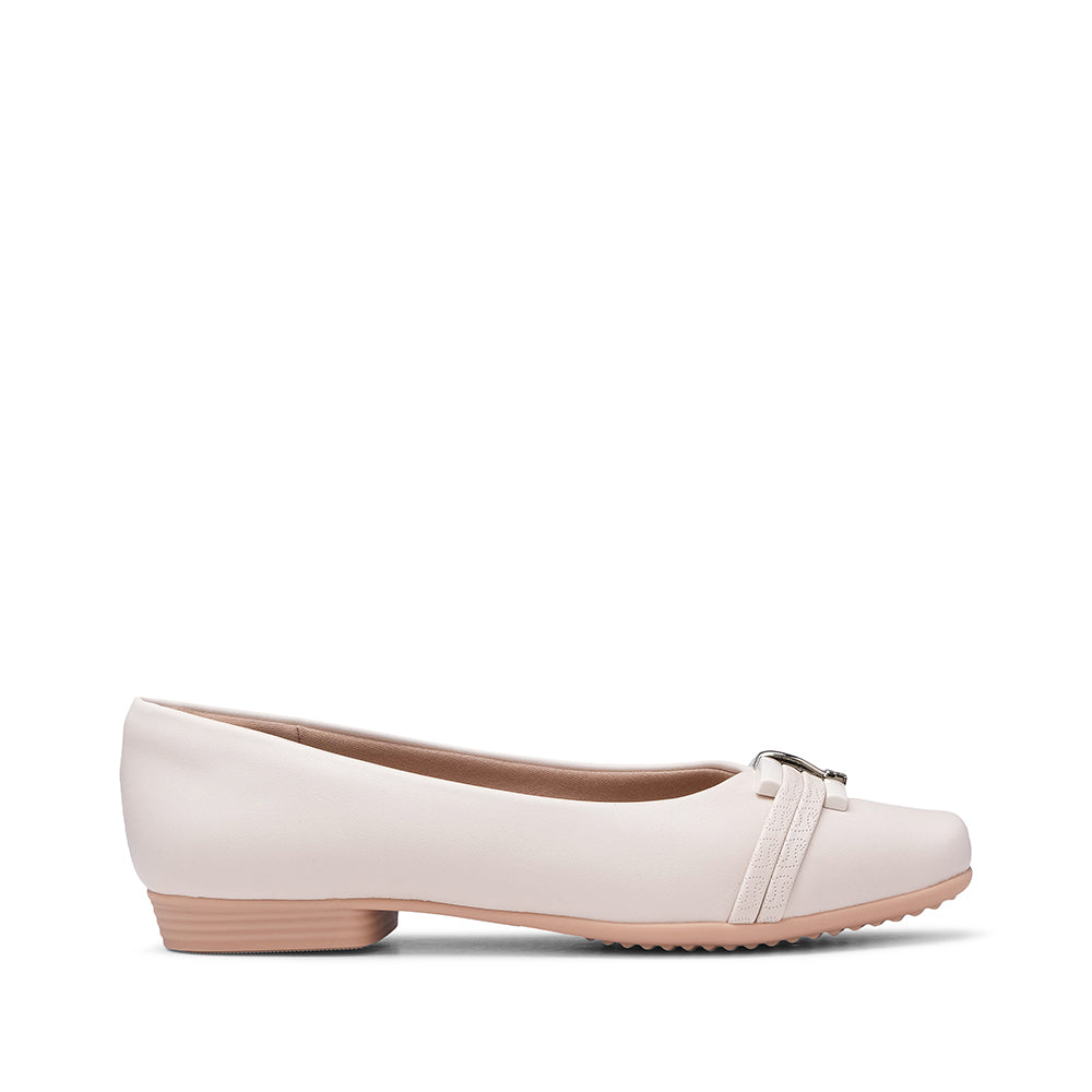 Sapato Salto Raso Mulher Pele Branco