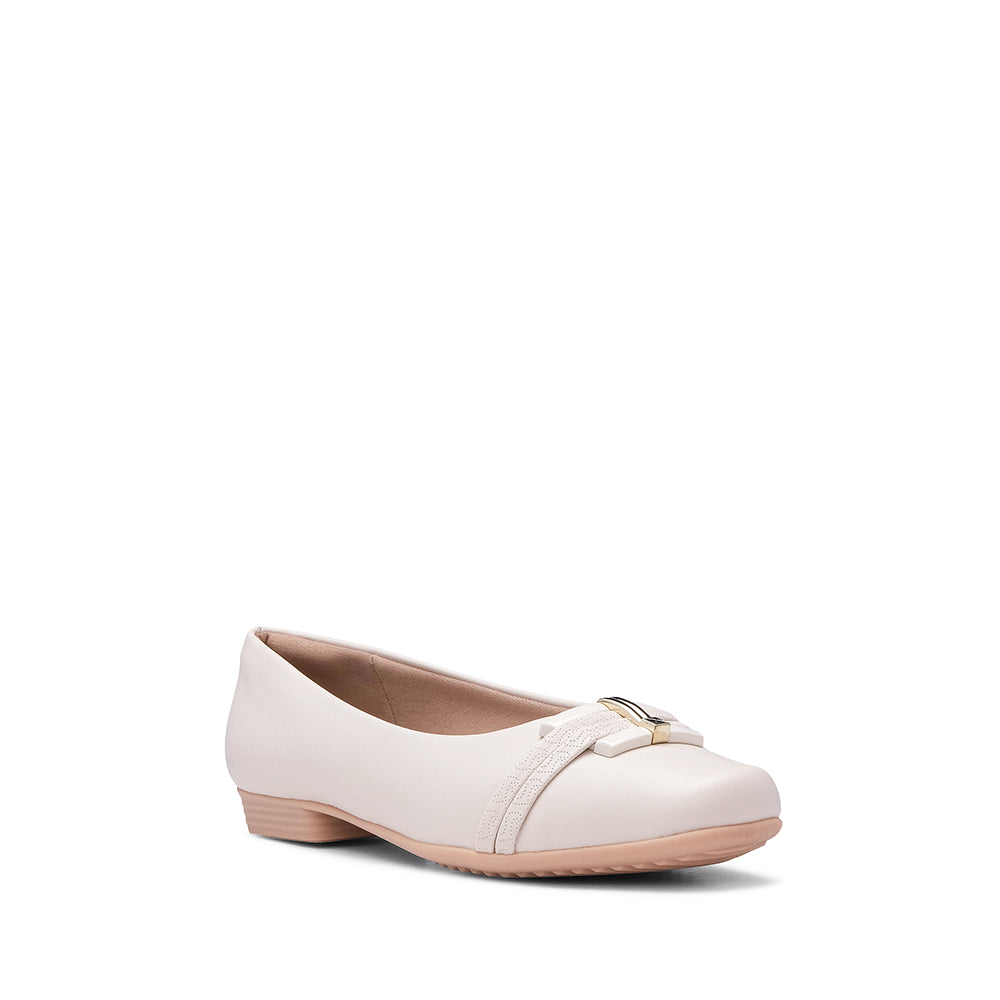 Sapato Salto Raso Mulher Pele Branco